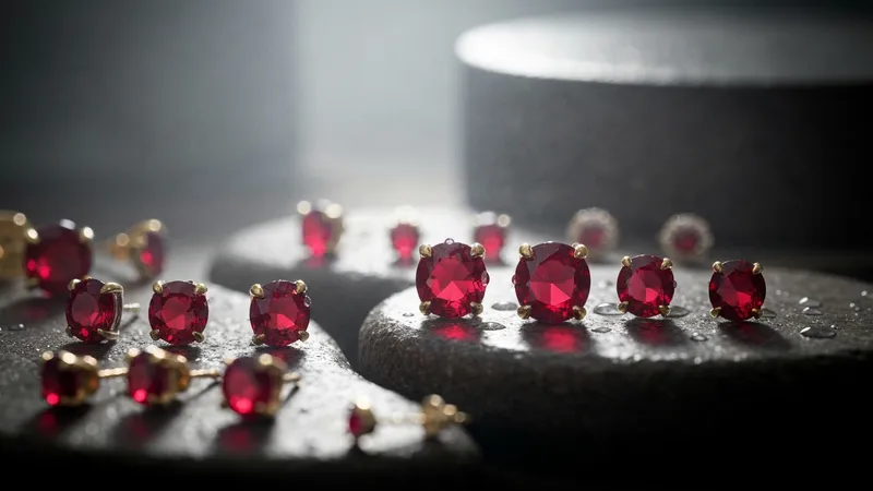 Boucles d'oreilles rubis adaptées à un visage ovale